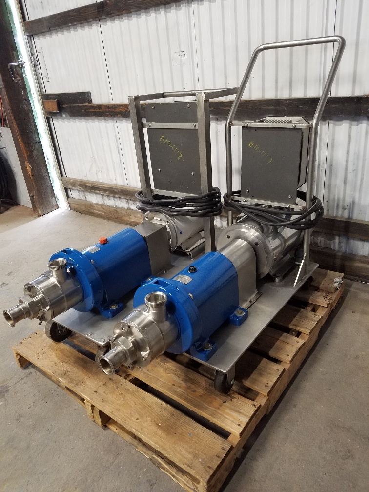 ***SOLD*** used Waukesha Cherry Burrell In line Shear Pump/Mixer, Model SP4, used. 316 Stainless Steel. Nominal capacity to 30 gallons per minute at 150 psi at 3600 rpm to 300 degrees F. 2